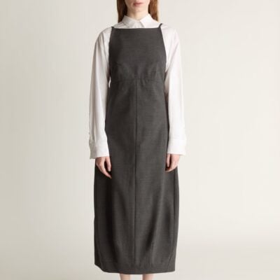 Lee Mathews Myles Wool Apron Dress — Charcoal - Image 1