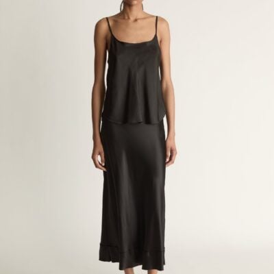 Lee Mathews Silk Habotai Cami — Black - Image 1