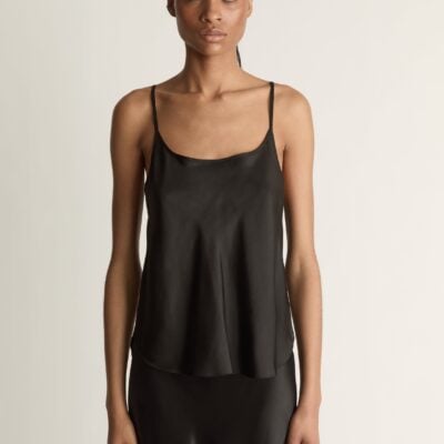 Lee Mathews Silk Habotai Cami — Black - Image 2