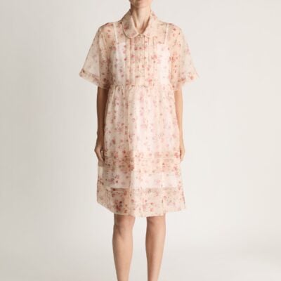 Lee Mathews Emily Organza Mini Dress — Powder - Image 1
