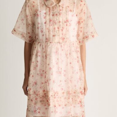 Lee Mathews Emily Organza Mini Dress — Powder - Image 2