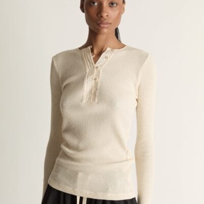 Lee Mathews Mickey Long Sleeve Top — Natural - Image 2