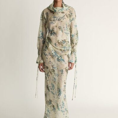 Lee Mathews Willow Silk LS Dress — Lemon - Image 1