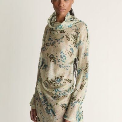 Lee Mathews Willow Silk LS Dress — Lemon - Image 2