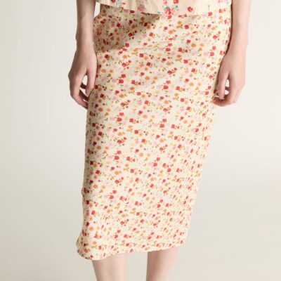 Lee Mathews Flora Silk Bias Skirt — Lemon - Image 2