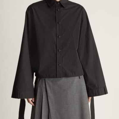 Lee Mathews Rennie Cropped Shirt — Black - Image 2