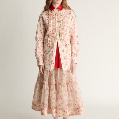 Lee Mathews Clarice Floral Shirt — Powder - Image 1