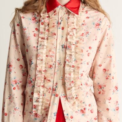 Lee Mathews Clarice Floral Shirt — Powder - Image 2