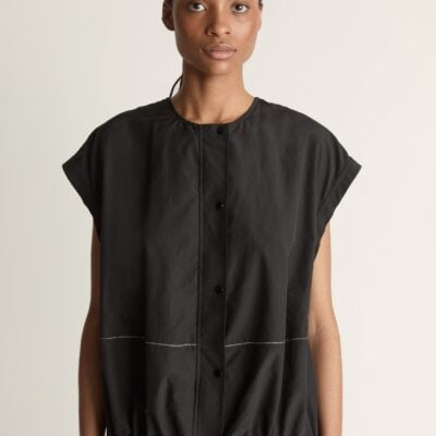 Lee Mathews Callum Balloon Top — Black - Image 1