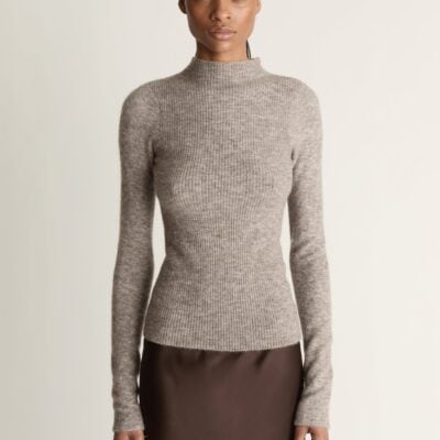 Lee Mathews Thea Knit LS Top — Grey - Image 1