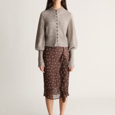 Lee Mathews Thea Knit Cardigan — Grey - Image 1