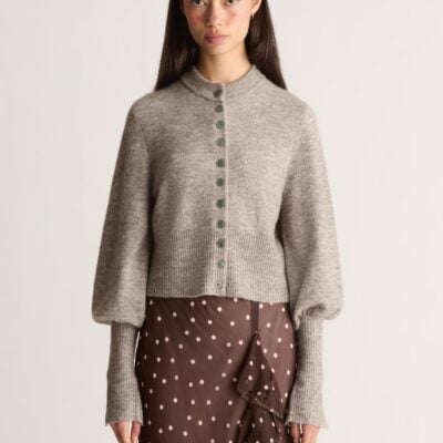 Lee Mathews Thea Knit Cardigan — Grey - Image 2
