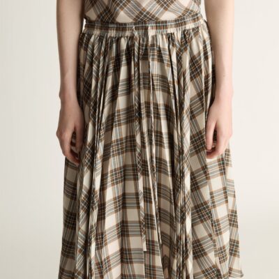 Lee Mathews Rowan Pleat Skirt — Khaki - Image 2