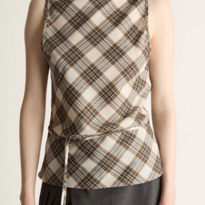 Lee Mathews Rowan Bias Top — Khaki - Image 2