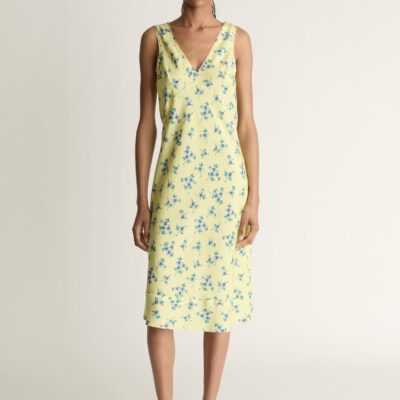 Lee Mathews Maisie Silk Slip Dress — Lemon - Image 1