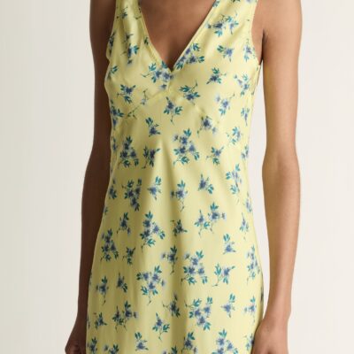Lee Mathews Maisie Silk Slip Dress — Lemon - Image 2