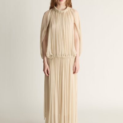 Lee Mathews Liana Drape Dress — Nude - Image 1