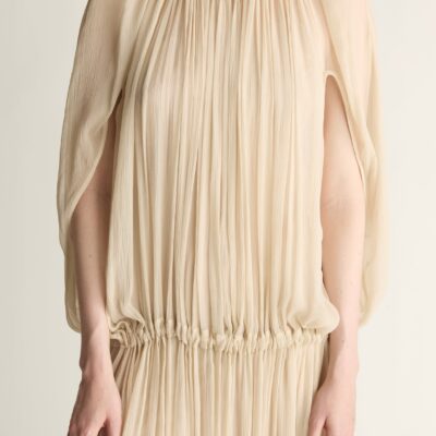 Lee Mathews Liana Drape Dress — Nude - Image 2