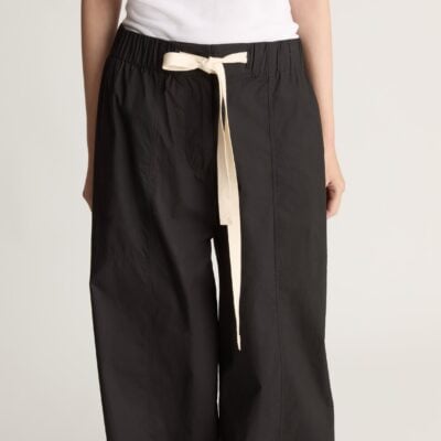 Lee Mathews LM Poplin Wide Leg Pant — Black - Image 2