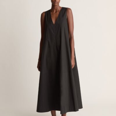 Lee Mathews LM Poplin Apron Dress — Black - Image 1