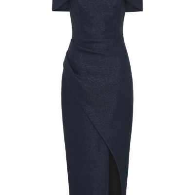 Manning Cartell Micro Weave Off Shoulder Dress — FRENCH NAVY - Image 1