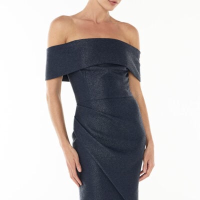 Manning Cartell Micro Weave Off Shoulder Dress — FRENCH NAVY - Image 2