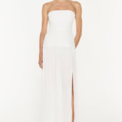 Manning Cartell Double Time Pleat Strapless Dress — WHITE - Image 1