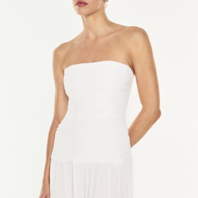 Manning Cartell Double Time Pleat Strapless Dress — WHITE - Image 2