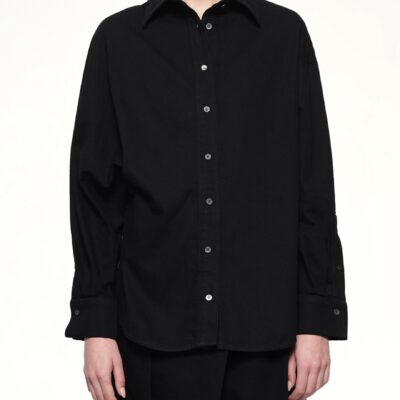 MARAIS Wrap Shirt in Black - Image 1