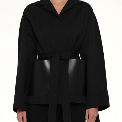 MARAIS Wrap Jacket in Black - Image 1