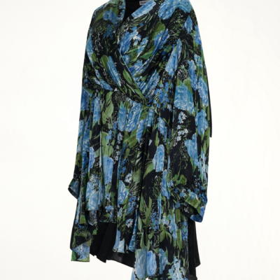 MARAIS Wrap Baby Doll Dress in Blue - Image 2
