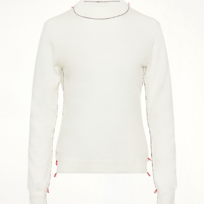 MARAIS Work in Progress Sweater in Ecru — WHITE - Image 1