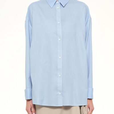 MARAIS Wool-Silk Shirt in Blue - Image 1
