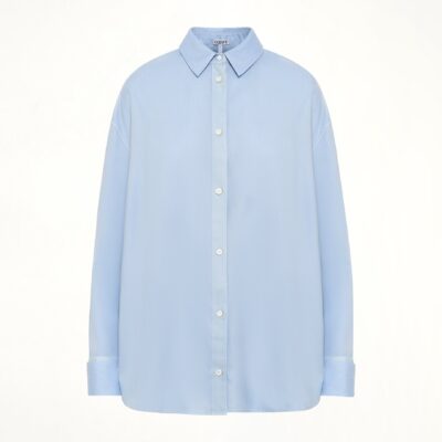 MARAIS Wool-Silk Shirt in Blue - Image 2