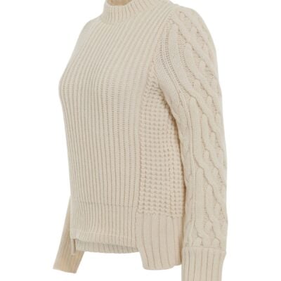 MARAIS Wool Mohair Knit Pullover in Off White - Image 2