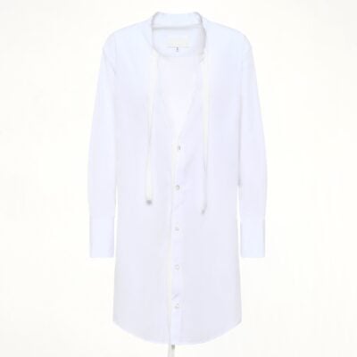 MARAIS V Neck Midi Dress in White - Image 2
