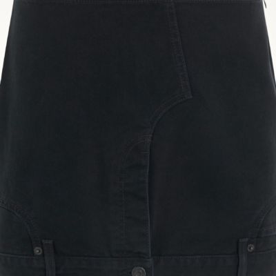 MARAIS Upside Down Denim Mini Skirt in Black - Image 1