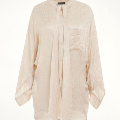 MARAIS Twisted Swing Blouse in Dusty Ivory — WHITE - Image 1