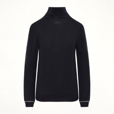 MARAIS Turtleneck Sweater in Navy/Grey - Image 2