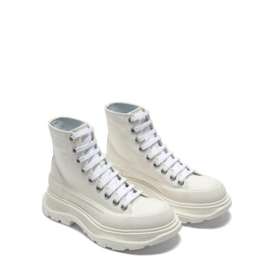 MARAIS Tread Slick Canvas Lace-Up Boots in White - Image 2