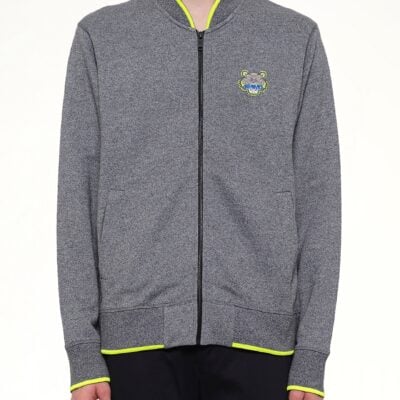 MARAIS Tiger Zip Cardigan in Grey - Image 1