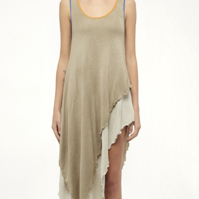 MARAIS Tank Top Knit Dress in Sand — BROWN - Image 1