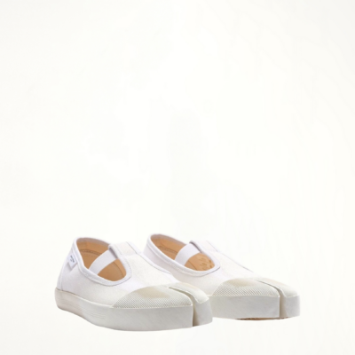 MARAIS Tabi Toe Sneakers in White/White - Image 2