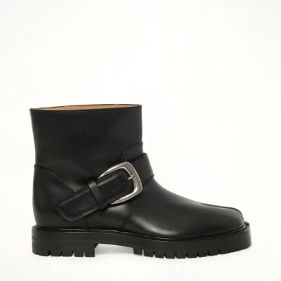 MARAIS Tabi County Buckle Ankle Boots in Black - Image 1