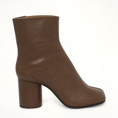 MARAIS Tabi Ankle Boots 8cm in Warm Coffee - Image 1