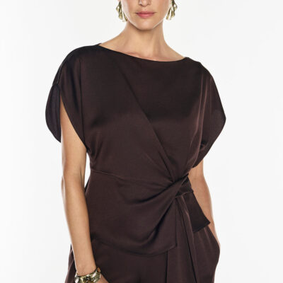 Manning Cartell Glossed Over Drape Top — TRUFFLE - Image 1