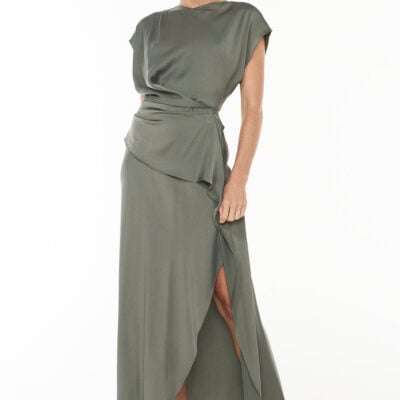 Manning Cartell Fluid Notion Drape Dress — DARK SAGE - Image 2