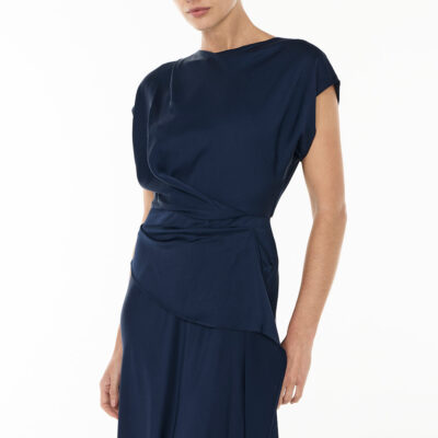 Manning Cartell Fluid Notion Drape Dress — NAVY - Image 2