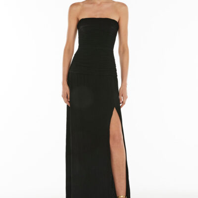 Manning Cartell Double Time Pleat Strapless Dress — BLACK - Image 1