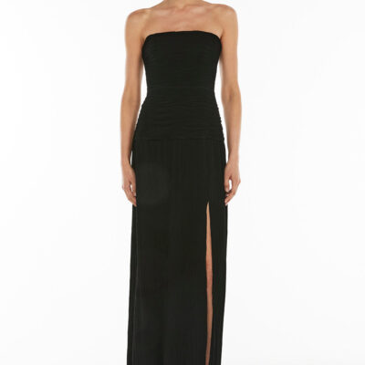 Manning Cartell Double Time Pleat Strapless Dress — BLACK - Image 2